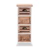 Baxton Studio Palta ModernTwo-Tone White and Oak Brown Finished Wood 4-Drawer Storage Unit 200-12196-ZORO